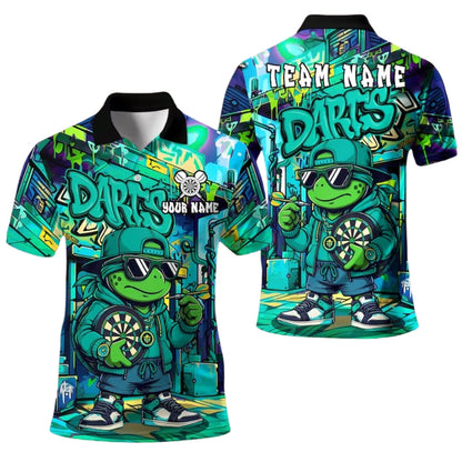Custom Hiphop Turtle Graffiti Dart Polo Shirt Mens, Custom Graffiti Turtle Dart Team Shirts DE0028