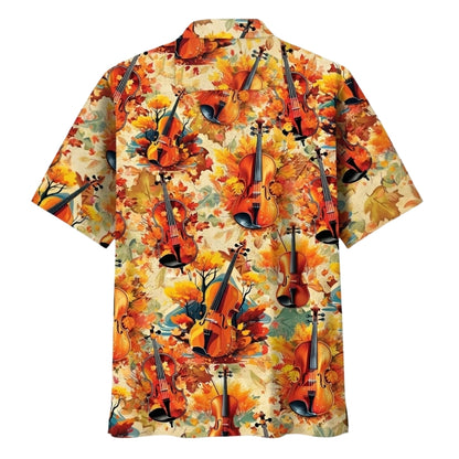 Violin Fall Leaves Hawaiian Shirt For Men Women, Violin Player Hawaiian Shirt HE0594