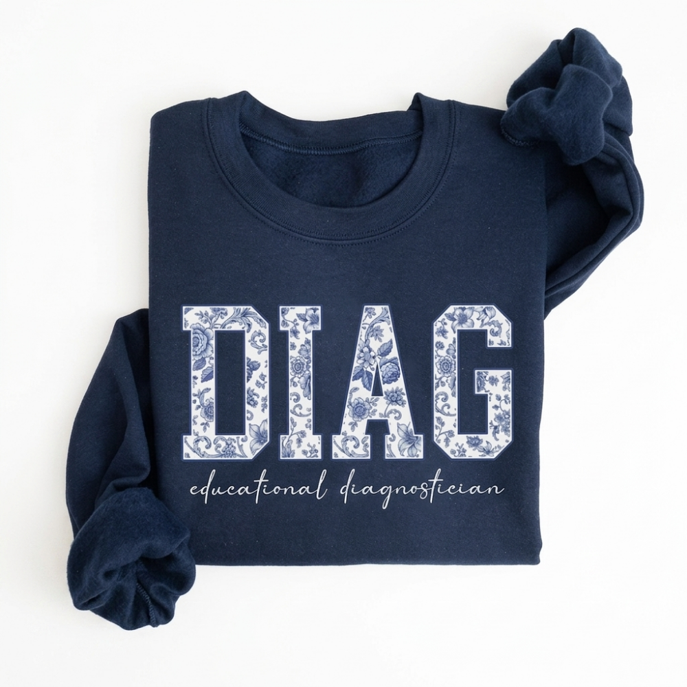 DIAG Educational Diagnostician Floral Sweatshirt, Diagnostician Sweatshirts 2D0904