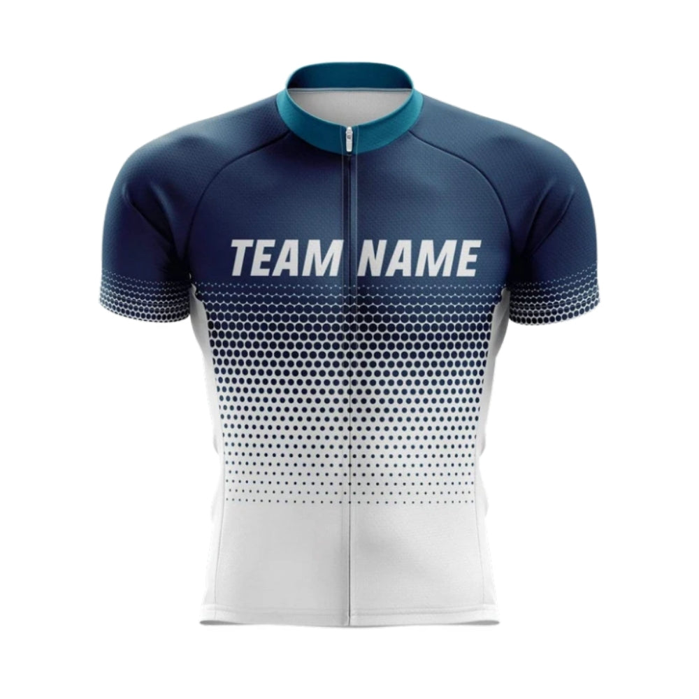 Blue And White Custom Team Cycling Short Sleeve Jersey For Men, Custom Cycling Jerseys CZ0079