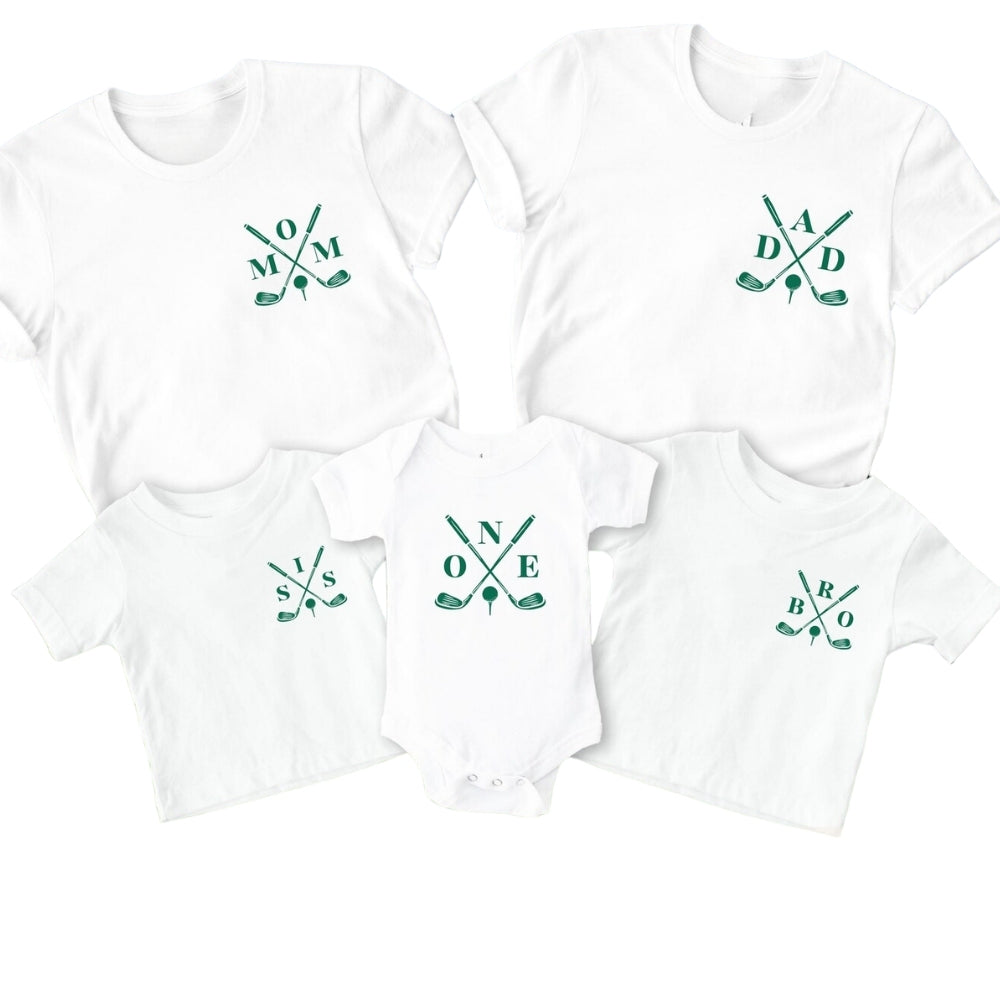 Matching Golf First Birthday Family T Shirts, Golf 1st Birthday Shirts For Family ET0531