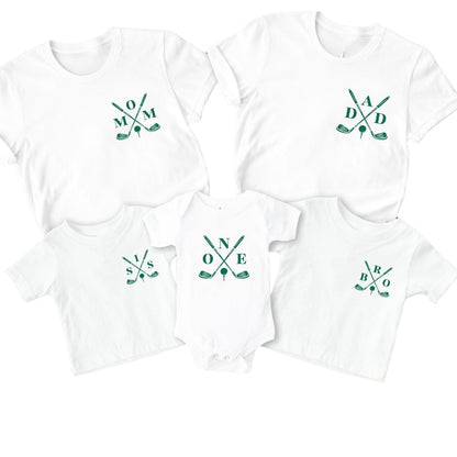 Matching Golf First Birthday Family T Shirts, Golf 1st Birthday Shirts For Family ET0531