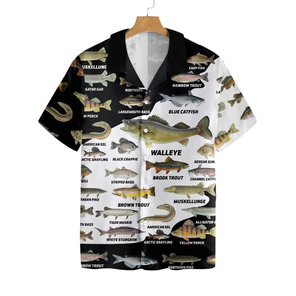 Freshwater Fish Men's Hawaiian Shirt, Fishing Hawaiian Shirts For Fisherman HE0449
