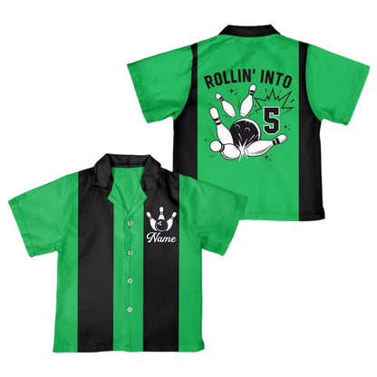 Rollin' Into Custom Retro Hawaiian Bowling Shirt for Men, Custom Retro Bowling Team Shirts BE0124