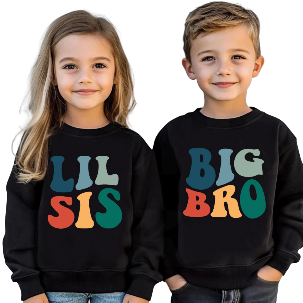 Big Bro Lil Sis Matching Sibling Sweatshirt, Family Sibling Sweatshirts ET1505