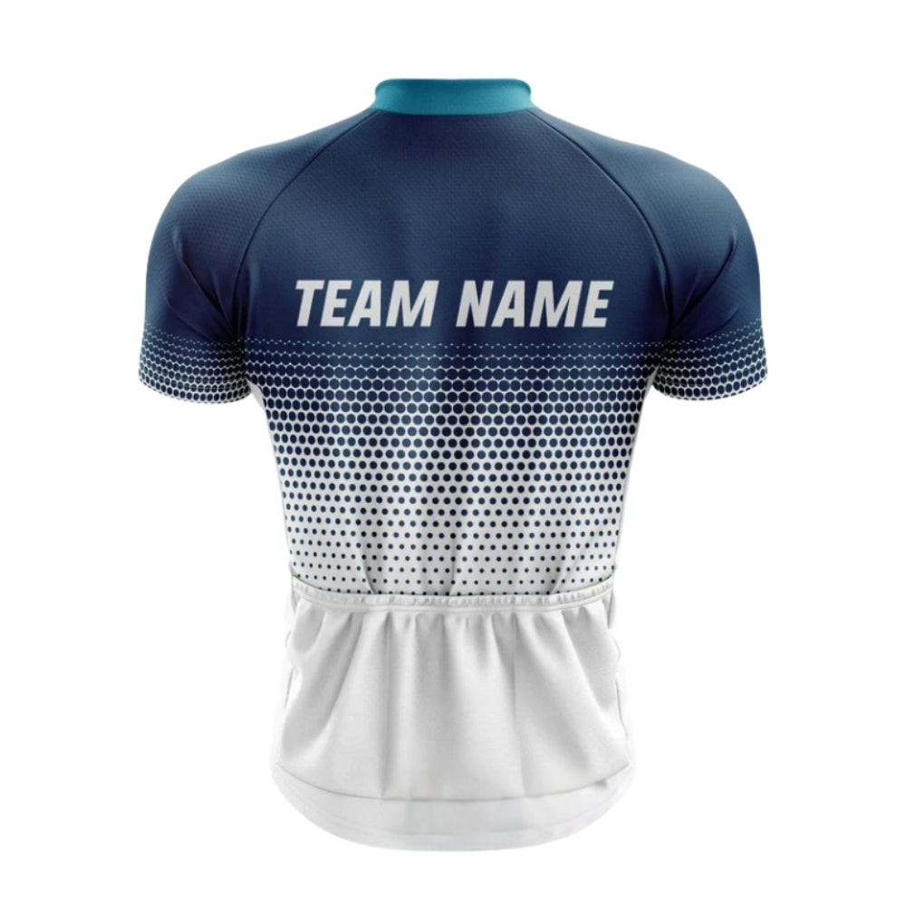 Blue And White Custom Team Cycling Short Sleeve Jersey For Men, Custom Cycling Jerseys CZ0079