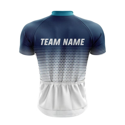 Blue And White Custom Team Cycling Short Sleeve Jersey For Men, Custom Cycling Jerseys CZ0079