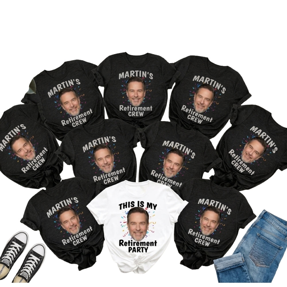 This Is My Retirement Party Custom Face Matching Retirement Crew T Shirts, Custom Photo Retired Crew Shirts ET0872