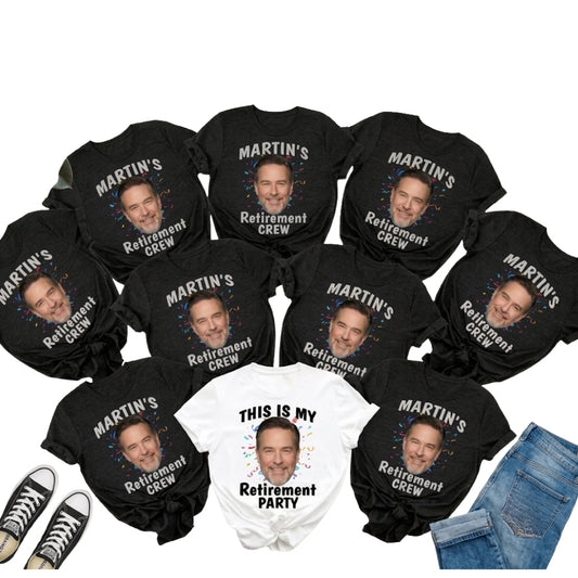 This Is My Retirement Party Custom Face Matching Retirement Crew T Shirts, Custom Photo Retired Crew Shirts ET0872