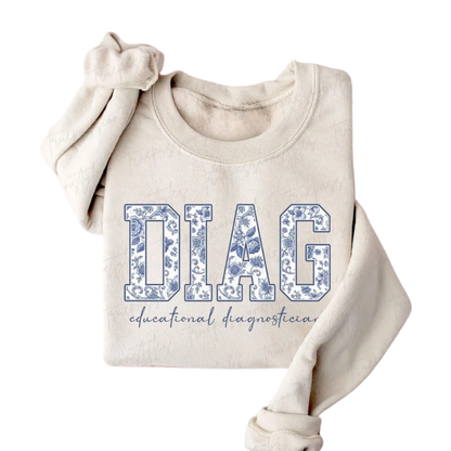 DIAG Educational Diagnostician Floral Sweatshirt, Diagnostician Sweatshirts 2D0904