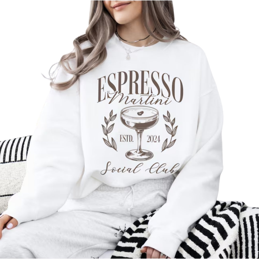 Espresso Martini Social Club Sweatshirt, Cocktail Sweatshirt For Women 2D0354