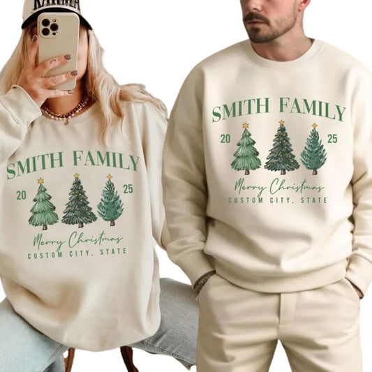 Custom Matching Family Christmas Sweatshirt, Custom Family Xmas Sweatshirt 2D0454