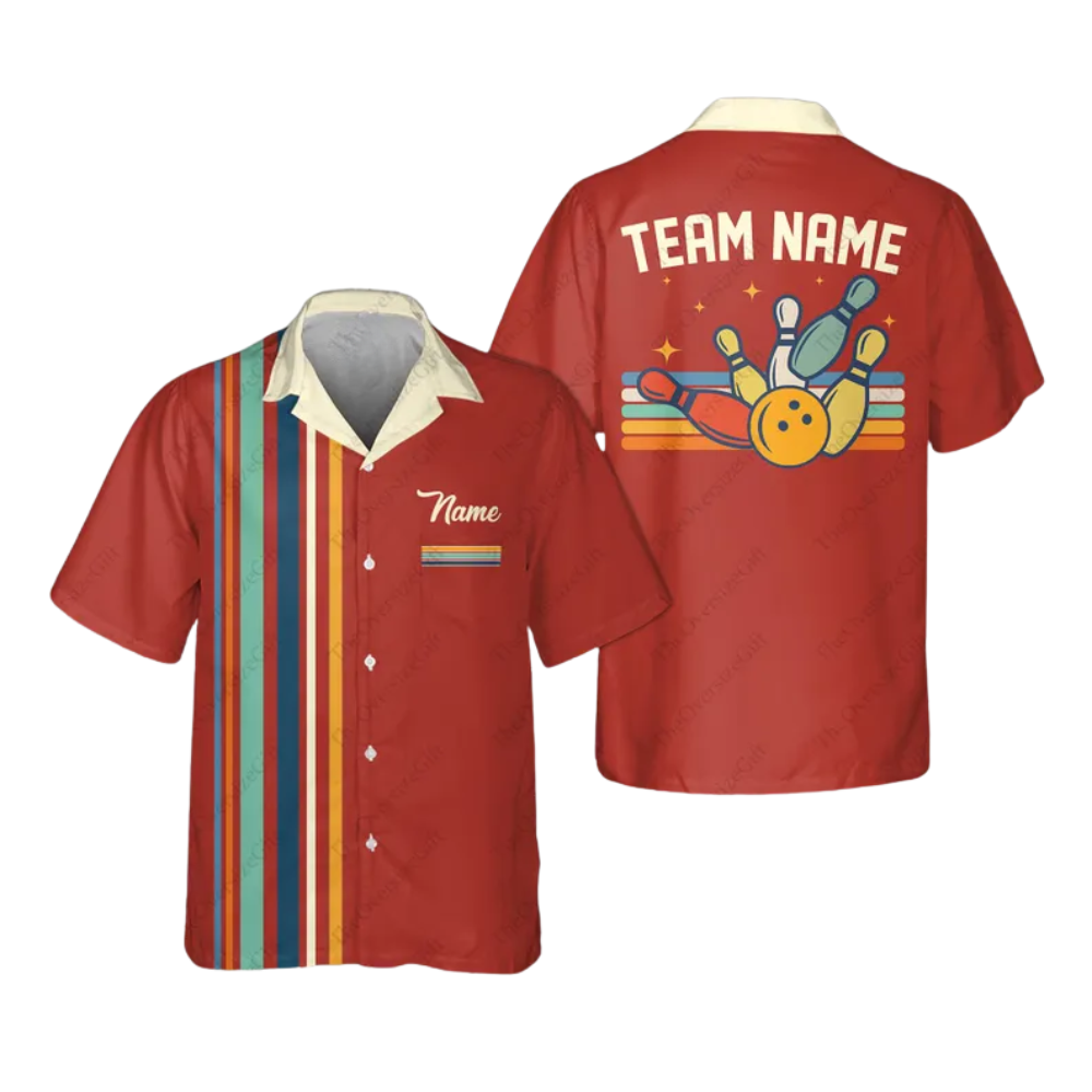 Custom Cyan Retro Hawaiian Bowling Shirts For Men, Custom Mens Retro Bowling Team Shirts BE0059
