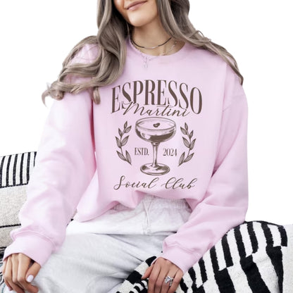 Espresso Martini Social Club Sweatshirt, Cocktail Sweatshirt For Women 2D0354