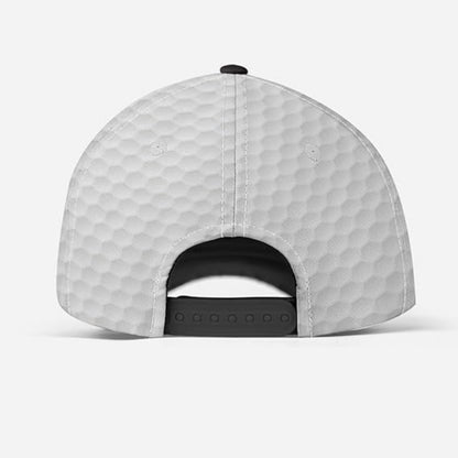 Custom Name Golf Baseball Cap Black And White, Personalized Golf 3D Printed Cap Hats CP0476