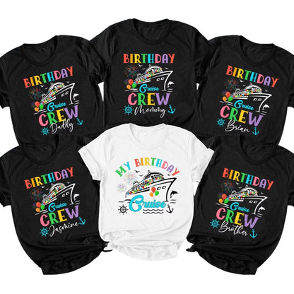 My Birthday Cruise Custom Matching Family T Shirts, Personalized Birthday Cruise Matching Shirts For Family ET0388