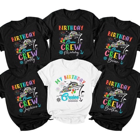 My Birthday Cruise Custom Matching Family T Shirts, Personalized Birthday Cruise Matching Shirts For Family ET0388