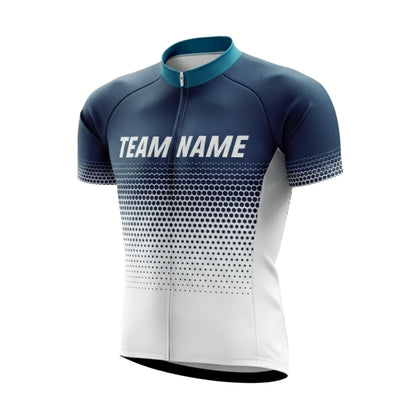Blue And White Custom Team Cycling Short Sleeve Jersey For Men, Custom Cycling Jerseys CZ0079