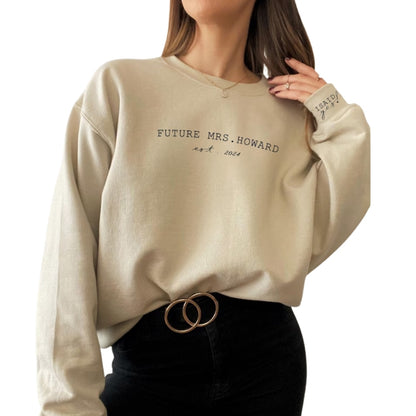 Custom I Said Yes Future Mrs Sweatshirt, Custom Fiancee Sweater, Custom Engagement Sweatshirt 2D0245