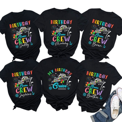 My Birthday Cruise Custom Matching Family T Shirts, Personalized Birthday Cruise Matching Shirts For Family ET0388
