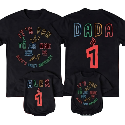 It's Fun To Be One Custom First Birthday Family Matching T Shirts, Custom 1st Birthday Family Shirts ET1533