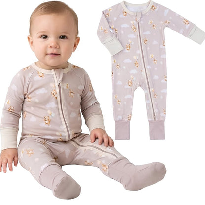 Bear And Balloon Baby Romper Convertible Zippy, Bear Baby Convertible Romper BB0403