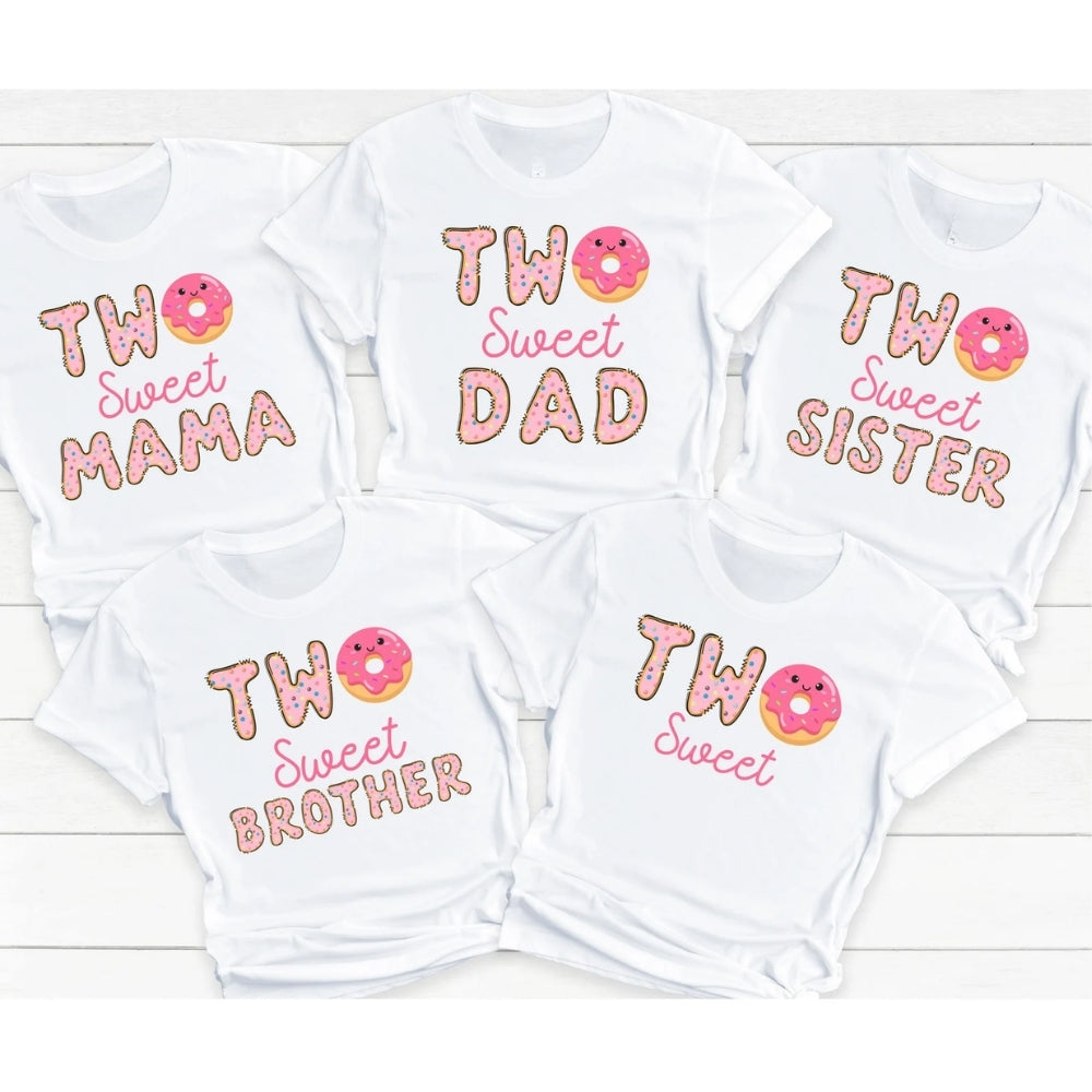 Two Sweet Custom 2nd Birthday Donut Matching Family T Shirts, Custom Second Birthday Matching Shirts For Family ET0249