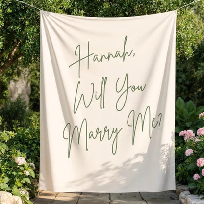 Will You Marry Me Personalized Proposal Banner, Custom Minimalist Proposal Banner WD0529