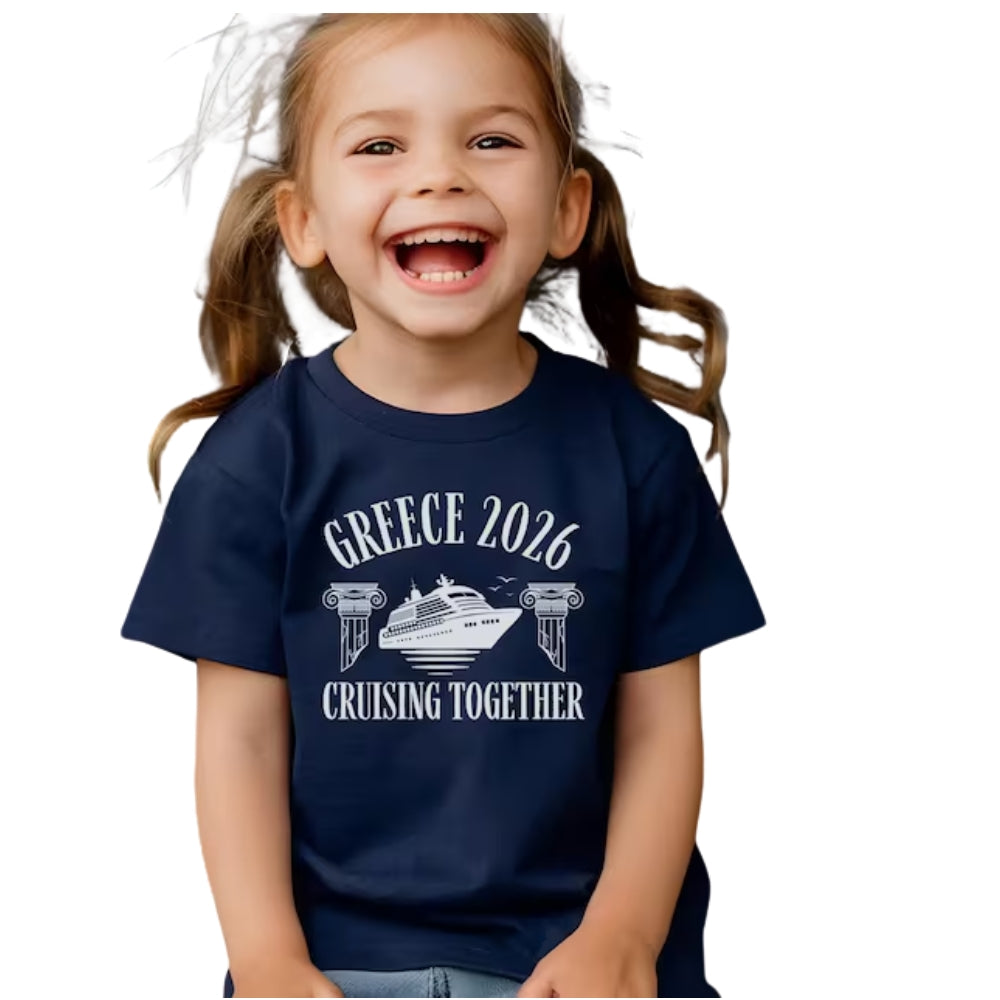 Greece Cruising Together Custom Year Matching Family T Shirt, Custom Greece Cruise Trip Matching Shirt For Family ET1109