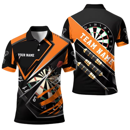 Custom Team Black And Red Darts Polo Shirt For Mens, Custom Darts Team Shirts DE0029