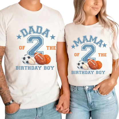 Born Two Ball Matching 2nd Birthday Boy Family T Shirts, Sport 2nd Birthday Family Shirts ET1534