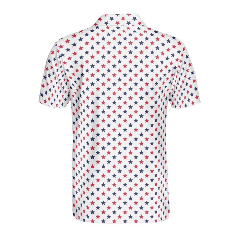 Red White And Blue Star Golf Polo Shirt For Men, Fourth Of July Golf Shirts GZ0300