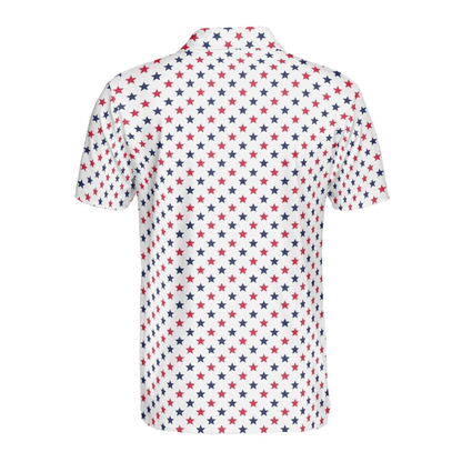 Red White And Blue Star Golf Polo Shirt For Men, Fourth Of July Golf Shirts GZ0300