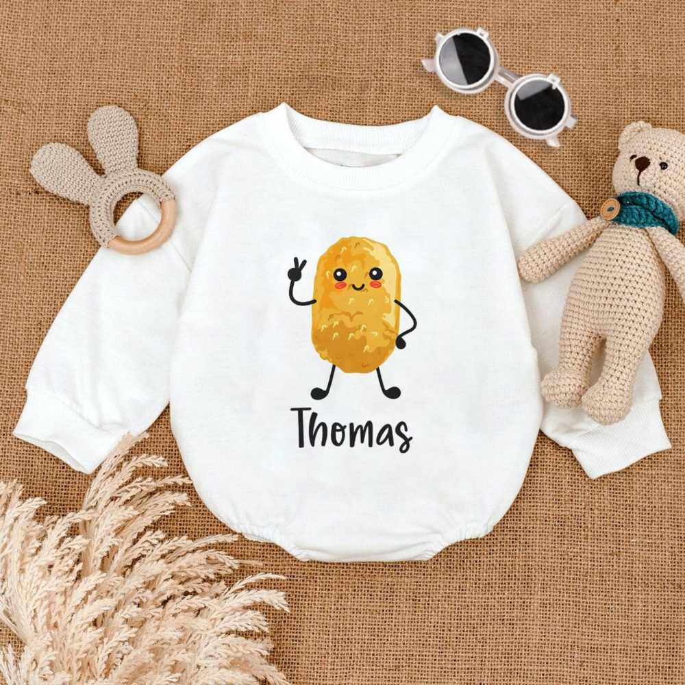 Custom Name Tater Tot Baby Romper Sweatshirt, Personalised Tater Tot Baby Romper Sweatshirt BB0160
