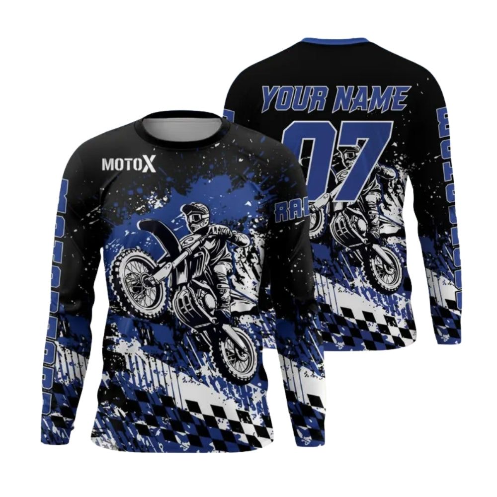 Custom Mens Red Black MX Motocross Racing Long Sleeve Jersey, Motocross Jersey Custom ME0039