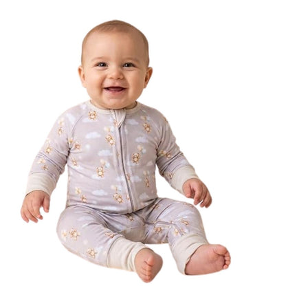 Bear And Balloon Baby Romper Convertible Zippy, Bear Baby Convertible Romper BB0403
