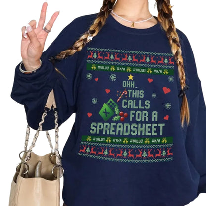 Ohh This Calls For A Spreadsheet Christmas Sweatshirt, Funny Xmas Sweatshirt For Accountant Office Worker 2D0761