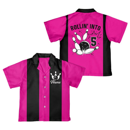 Rollin' Into Custom Retro Hawaiian Bowling Shirt for Men, Custom Retro Bowling Team Shirts BE0124