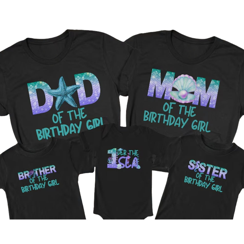 One-der The Sea Custom First Birthday Family Matching T Shirts, Custom Family 1st Birthday Shirts ET1110