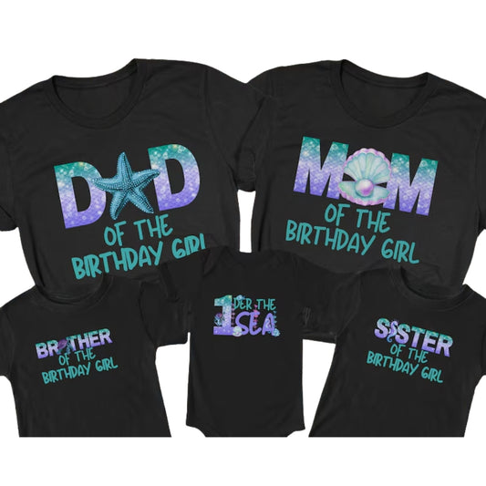 One-der The Sea Custom First Birthday Family Matching T Shirts, Custom Family 1st Birthday Shirts ET1110