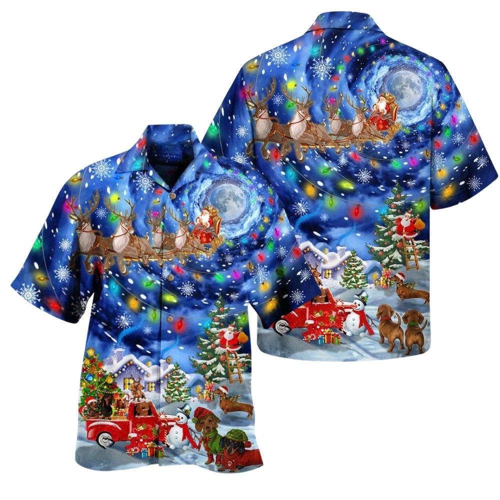 Dachshund Christmas Hawaiian Shirt For Men And Women, Dog Xmas Hawaiian Shirts HE0596