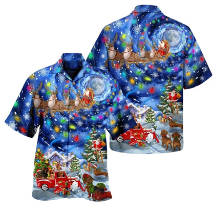 Dachshund Christmas Hawaiian Shirt For Men And Women, Dog Xmas Hawaiian Shirts HE0596