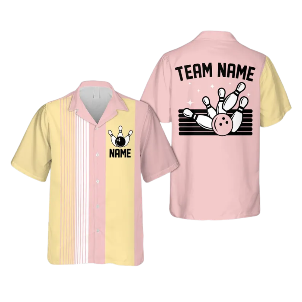 Custom Vintage Pastel Hawaiian Bowling Shirts For Men and Women, Custom Vintage Bowling Team Shirts BE0060