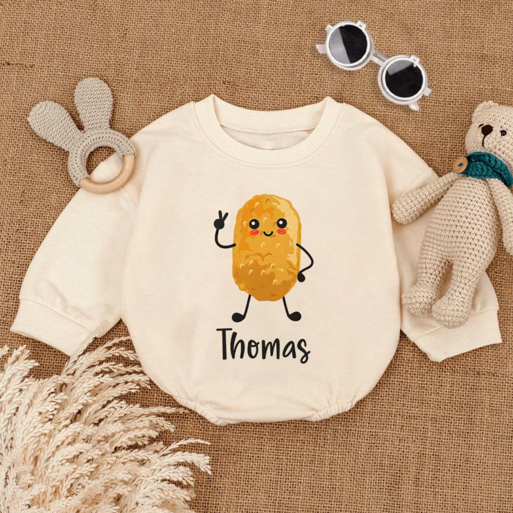 Custom Name Tater Tot Baby Romper Sweatshirt, Personalised Tater Tot Baby Romper Sweatshirt BB0160