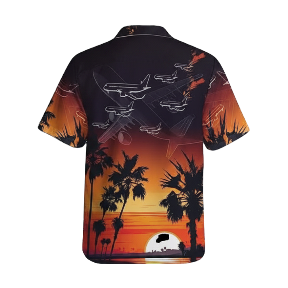 Airplane Sunset Hawaiian Shirt For Men Women, Tropical Airplane Hawaiian Shirts HE0260
