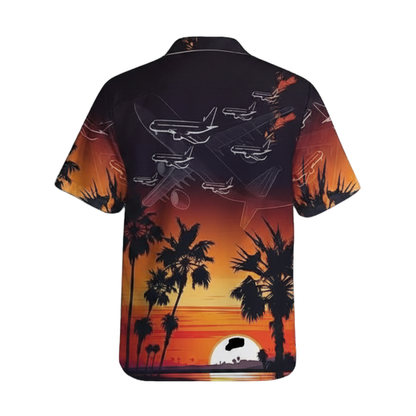 Airplane Sunset Hawaiian Shirt For Men Women, Tropical Airplane Hawaiian Shirts HE0260