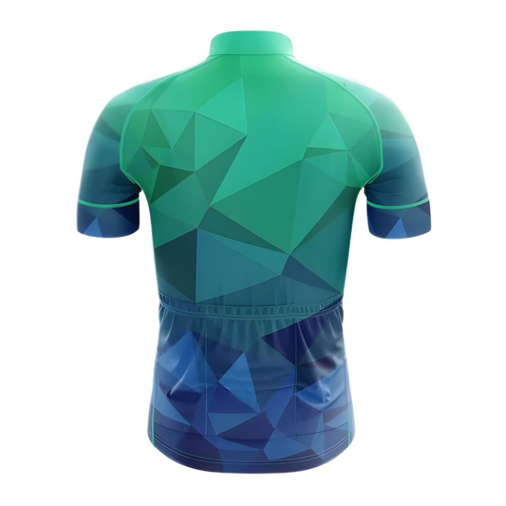 Custom Team Blue Geometric Cycling Short Sleeve Jersey Mens, Custom Cycling Jerseys CZ0111