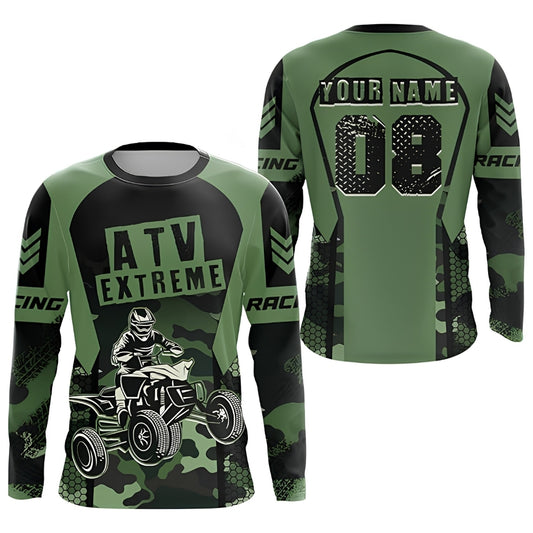Custom Camouflage ATV Racing Long Sleeve Jersey Men, Custom Camo ATV Extreme Shirts MZ0075