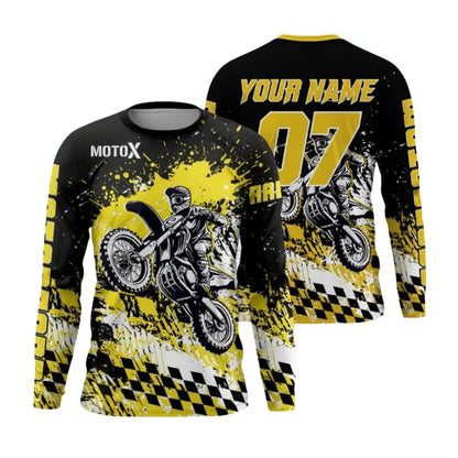 Custom Mens Red Black MX Motocross Racing Long Sleeve Jersey, Motocross Jersey Custom ME0039