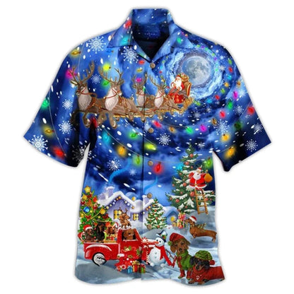 Dachshund Christmas Hawaiian Shirt For Men And Women, Dog Xmas Hawaiian Shirts HE0596